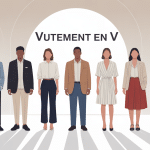 Vêtement en V styles variés illustration