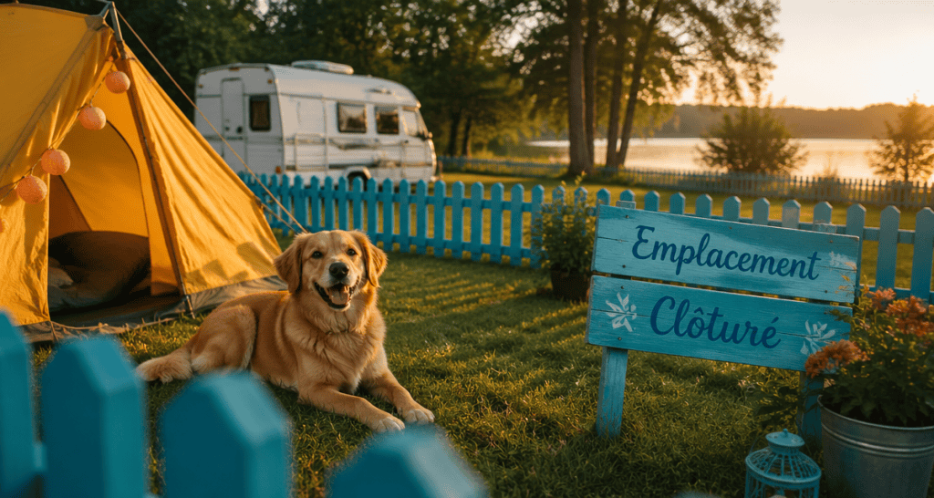 Camping avec chien au bord d’un lac
