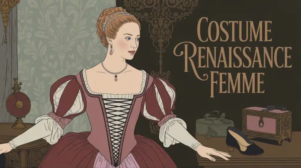 costume renaissance femme robe velours décolleté carré