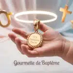 gourmette pour bapteme or 18 carats maille forçat