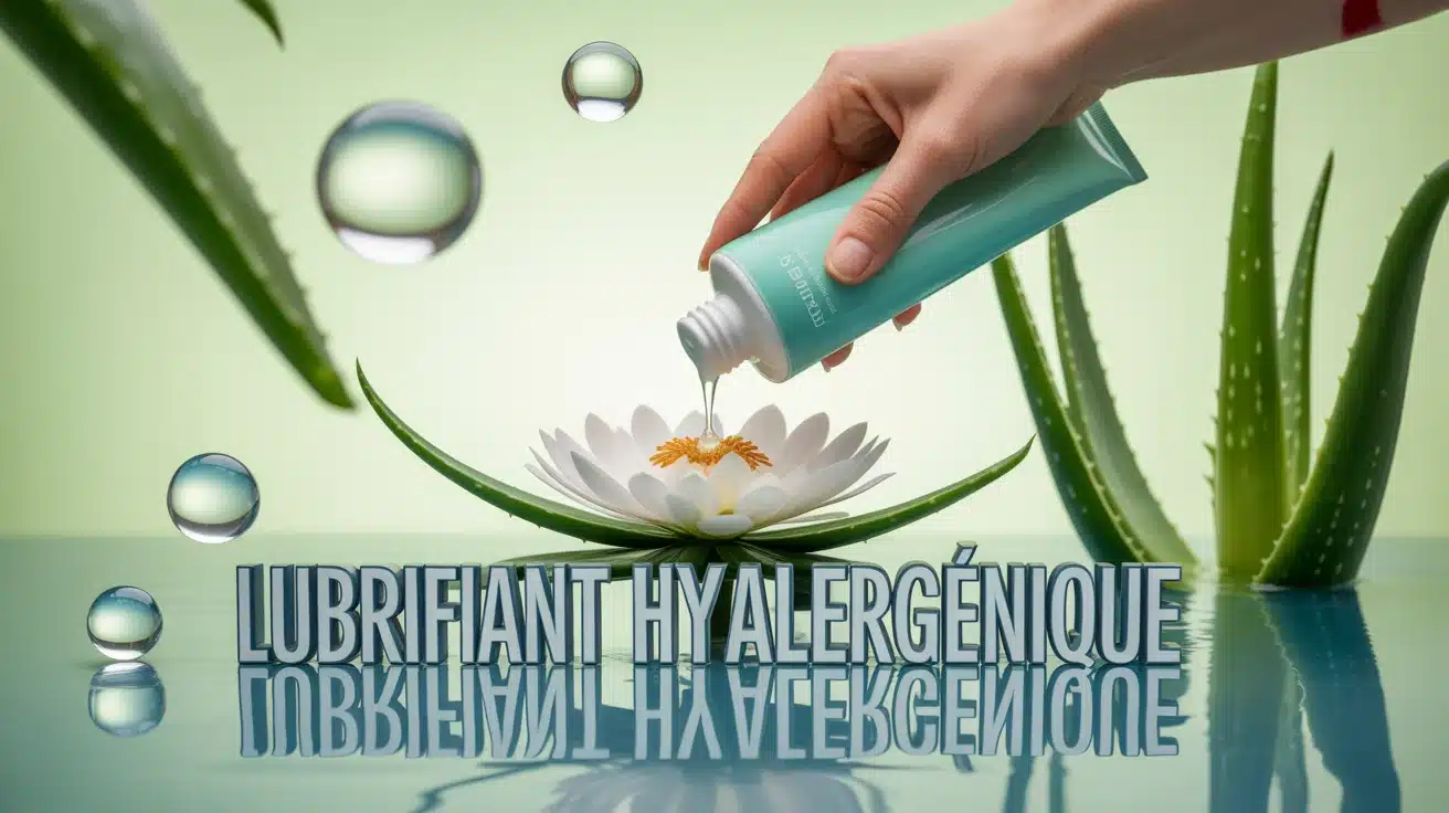lubrifiant hypoallergénique sur fleur, douceur et sécurité