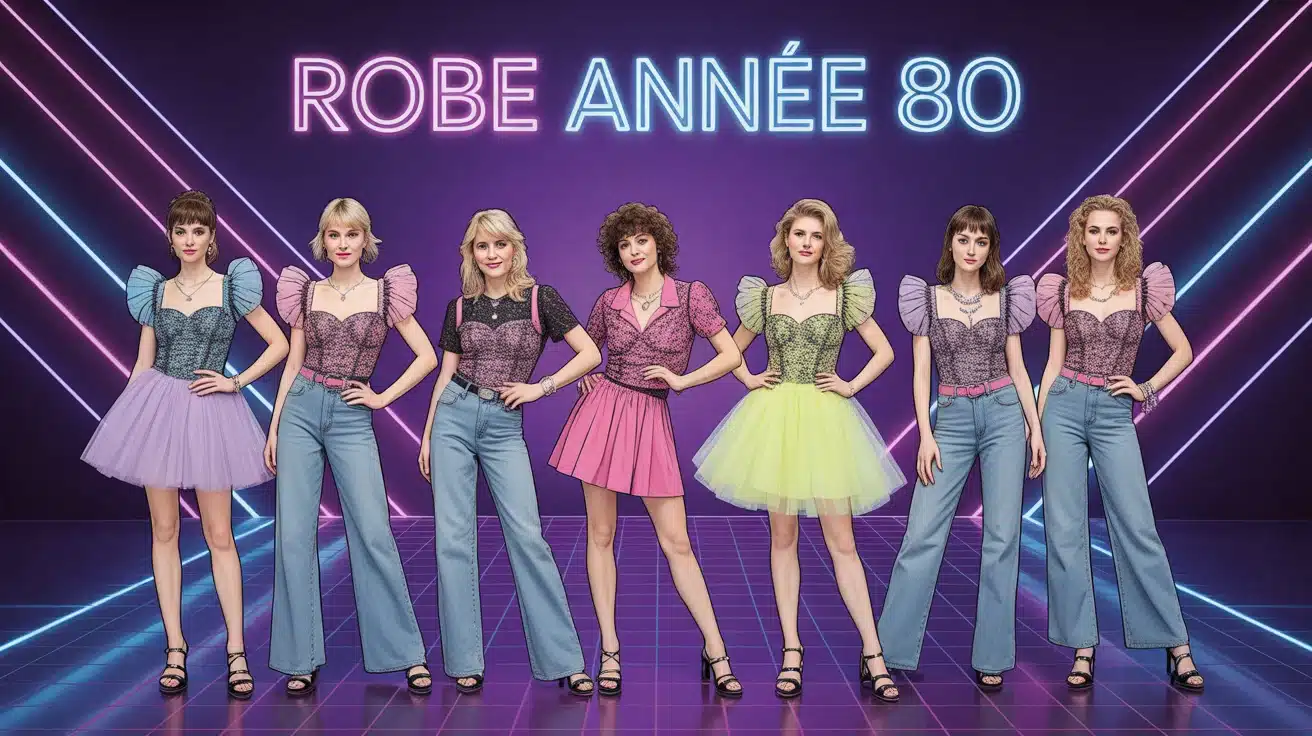 robe année 80 femmes volumes rétro