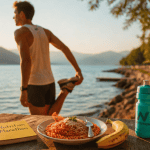 alimentation pour un marathon coureur étirements lac