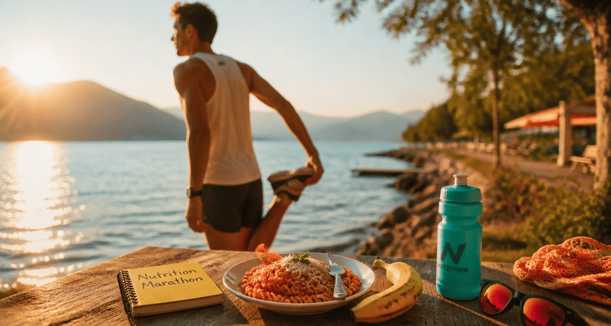 alimentation pour un marathon coureur étirements lac