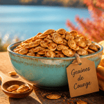 comment consommer les graines de courges dans un bol sur une table