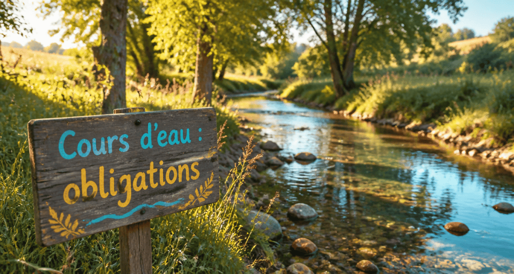 Cours d eau panneau obligations en campagne