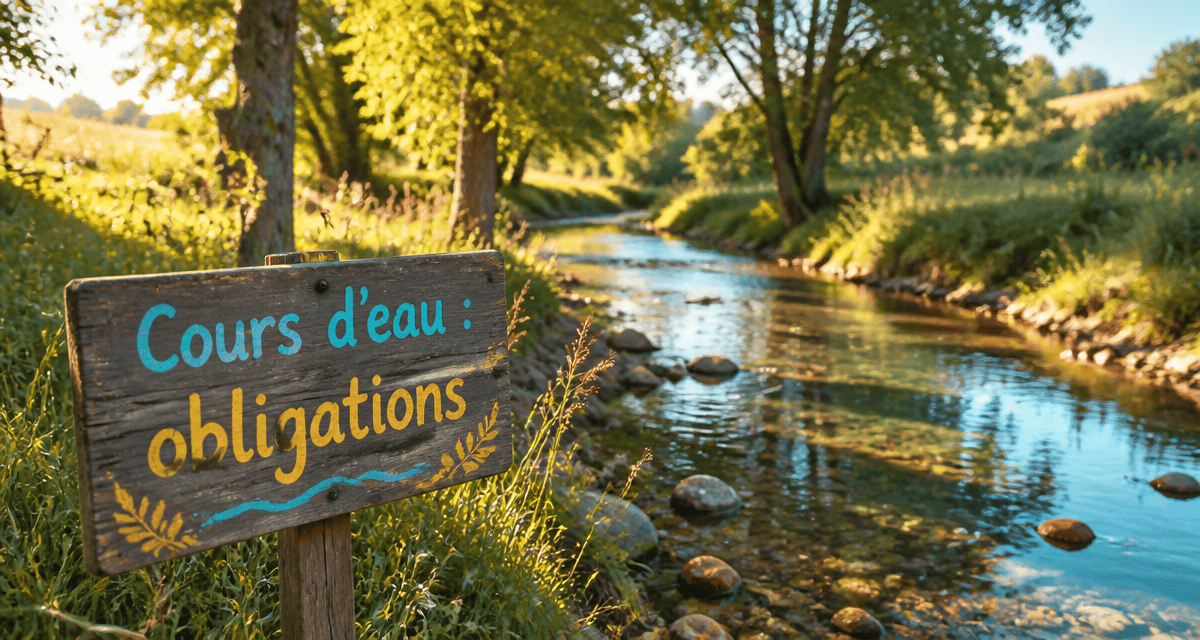 Cours d eau panneau obligations en campagne