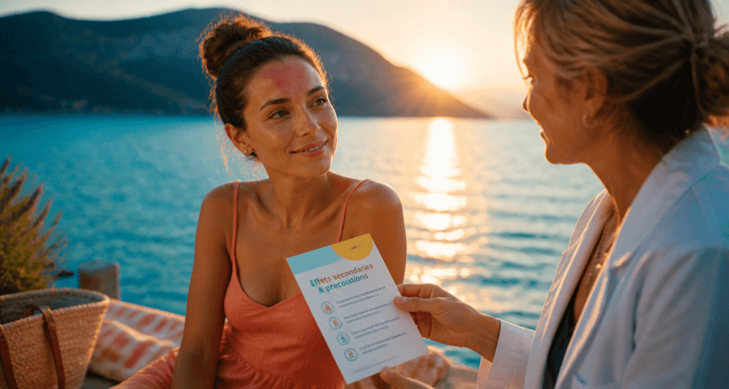 effets secondaires du botox femme médecin lac coucher de soleil