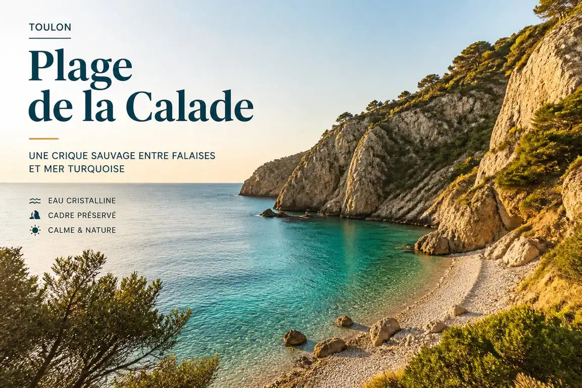 Plage de la Calade à Toulon, crique sauvage avec eau cristalline