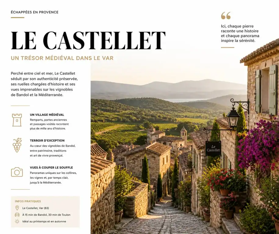 Village médiéval du Castellet, l'un des plus beaux villages autour de La Ciotat