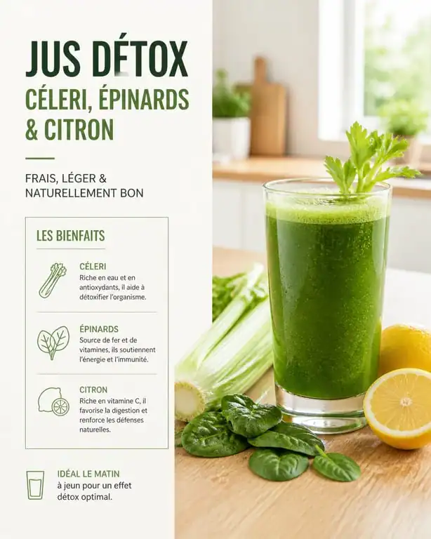 Jus detox pour le foie maison dans un verre en verre
