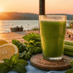 Jus detox pour le foie vert vif avec citron et céleri