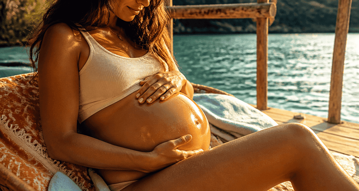 mark stretch femme enceinte huile ventre lac
