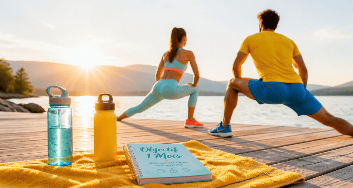 perdre du poids en 1 mois couple sport lac