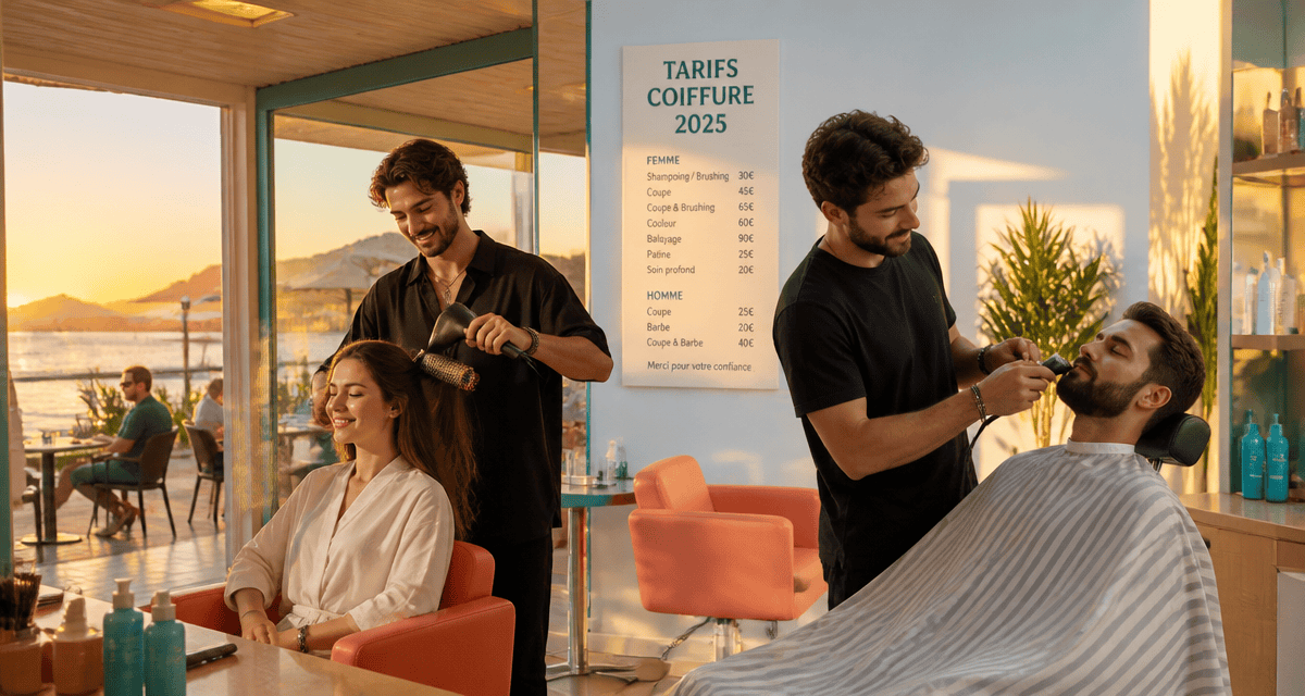 tarif coiffure 2025 salon moderne ambiance été