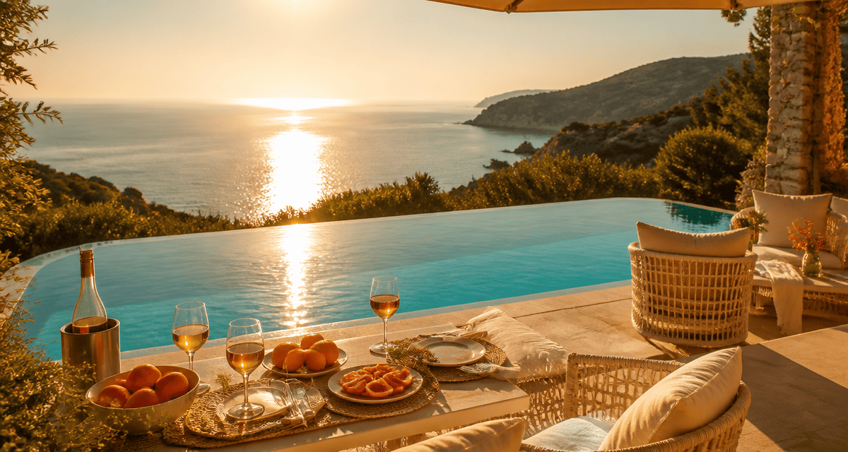 villas à louer en corse terrasse piscine vue mer