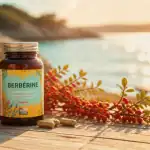 berberine perte de poids flacon sur table au bord du lac