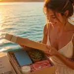 cadeaux femme originaux sur terrasse lac