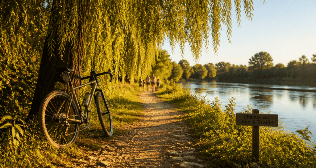 chemin du bac à traille sentier vélo rhône
