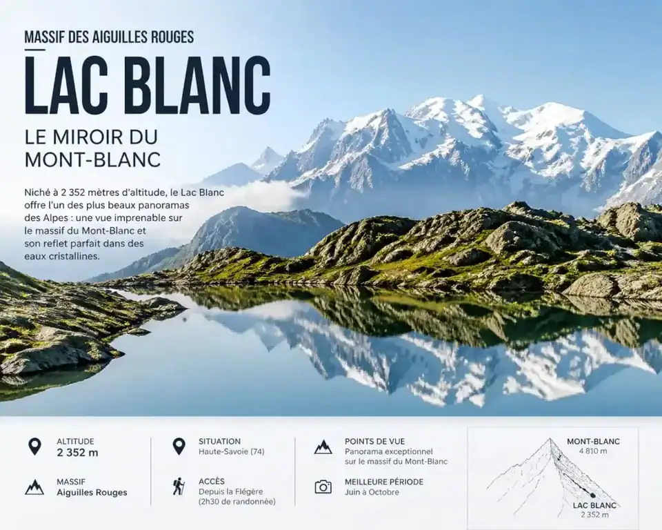 Randonnée au Lac Blanc : vue panoramique sur le massif du Mont-Blanc