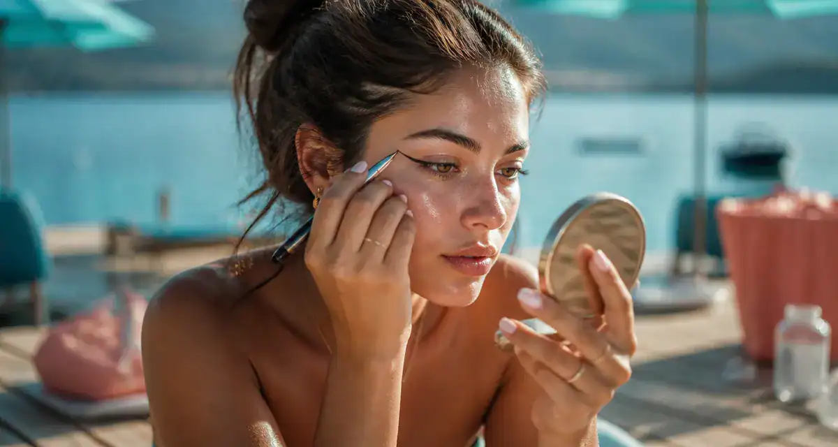 eye liner comment le mettre jeune femme au bord du lac