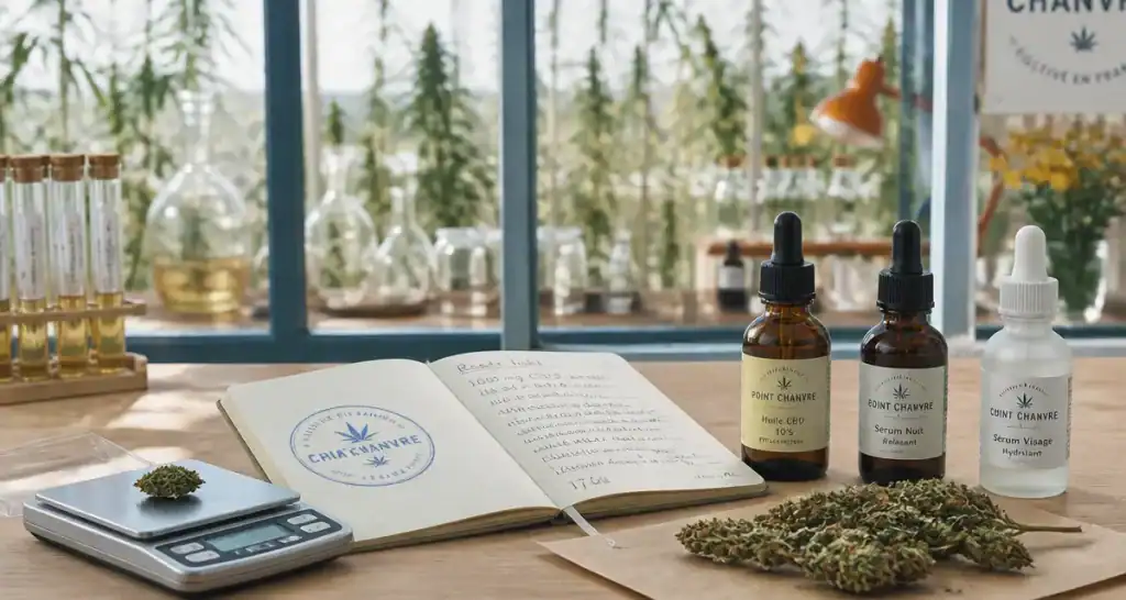 Le point chanvre : fleurs CBD, huiles et résines en flacons