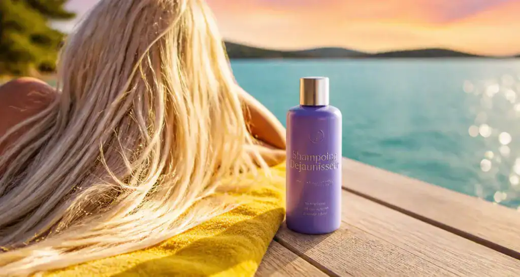 meilleur shampoing dejaunisseur blond terrasse lac