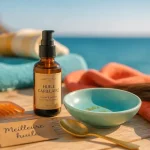 Meilleure huile cheveux : flacon d’huile et extraits végétaux
