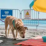 Plage autorisée aux chiens : chien sur sable