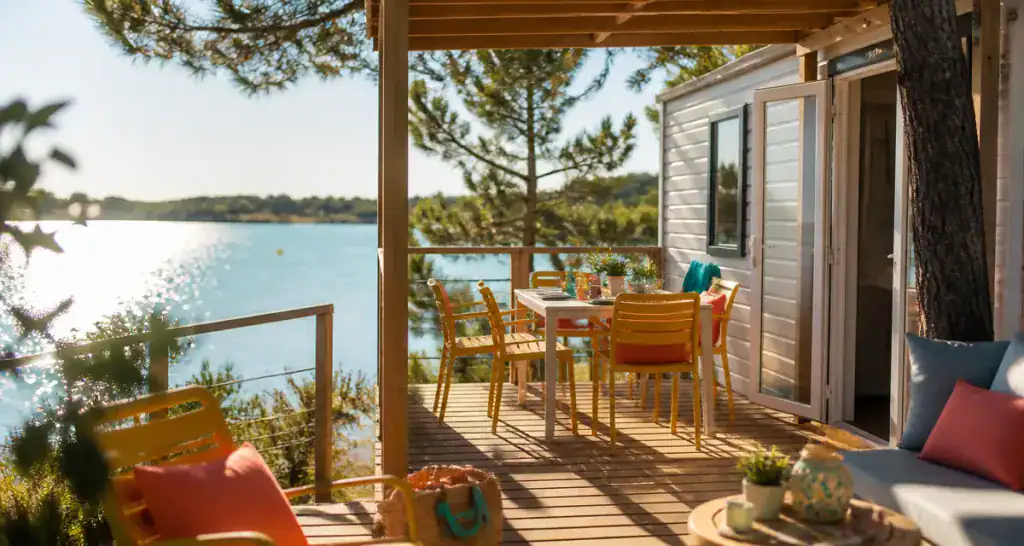 tarif location mobil home à lannée terrasse lac