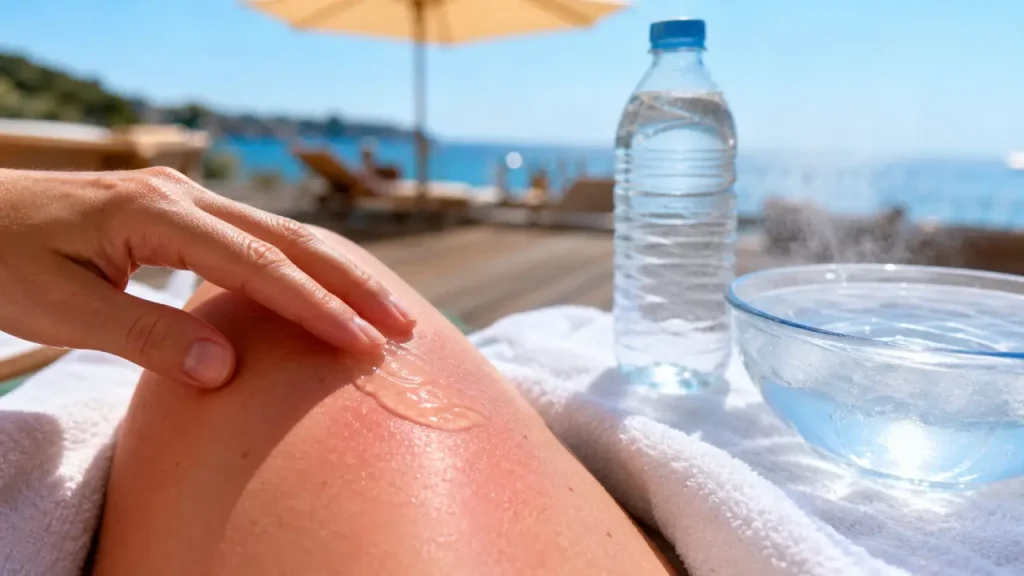 Comment faire dérougir un coup de soleil : aloe vera et eau fraîche 15–25 °C