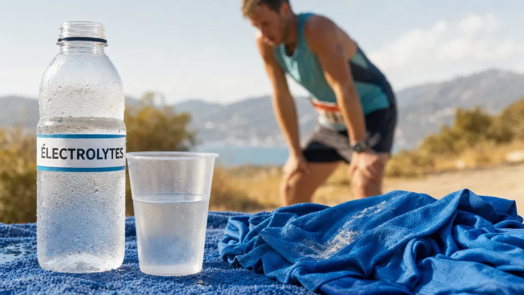 Electrolytes sodium sport : gourde d’eau et sueur