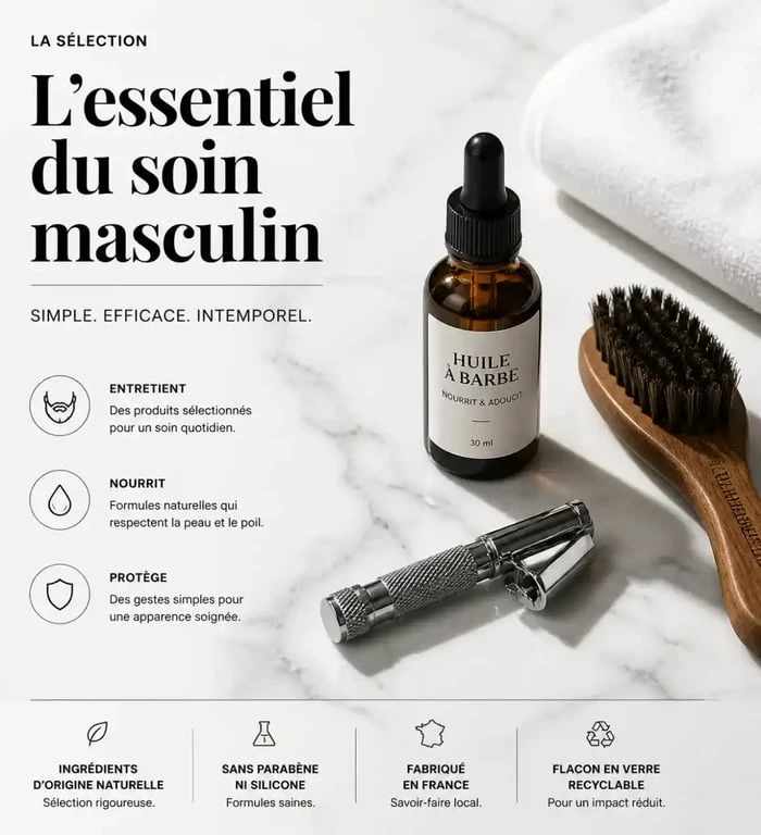 Kit de grooming homme minimaliste pour une routine de soin quotidienne