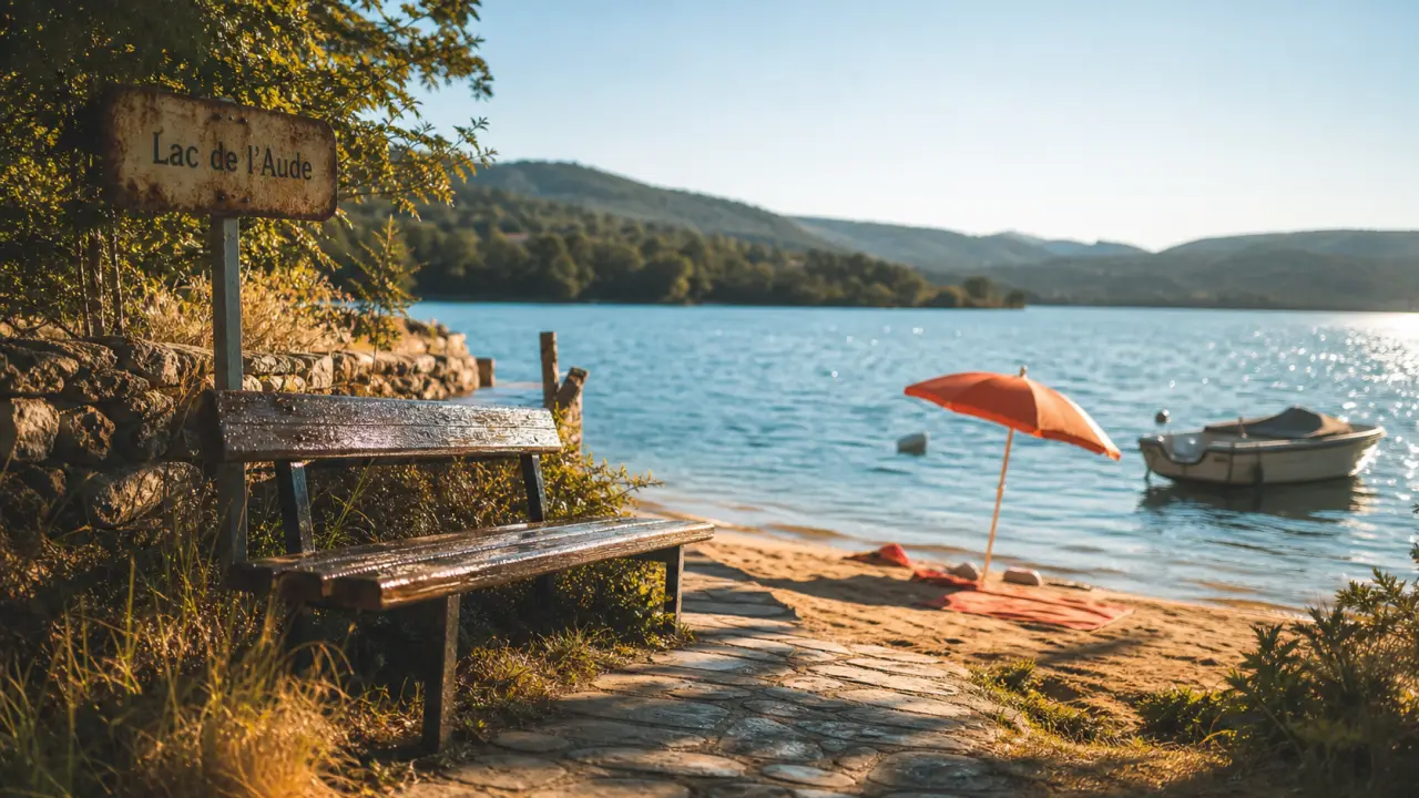 Lac dans l aude, plage famille et eaux bleues