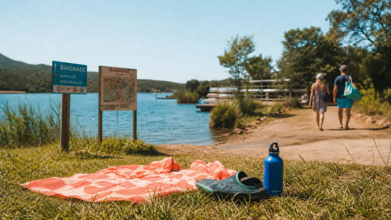 Lac de laréna à Roquebrune : baignade, serviette et balade au bord du lac