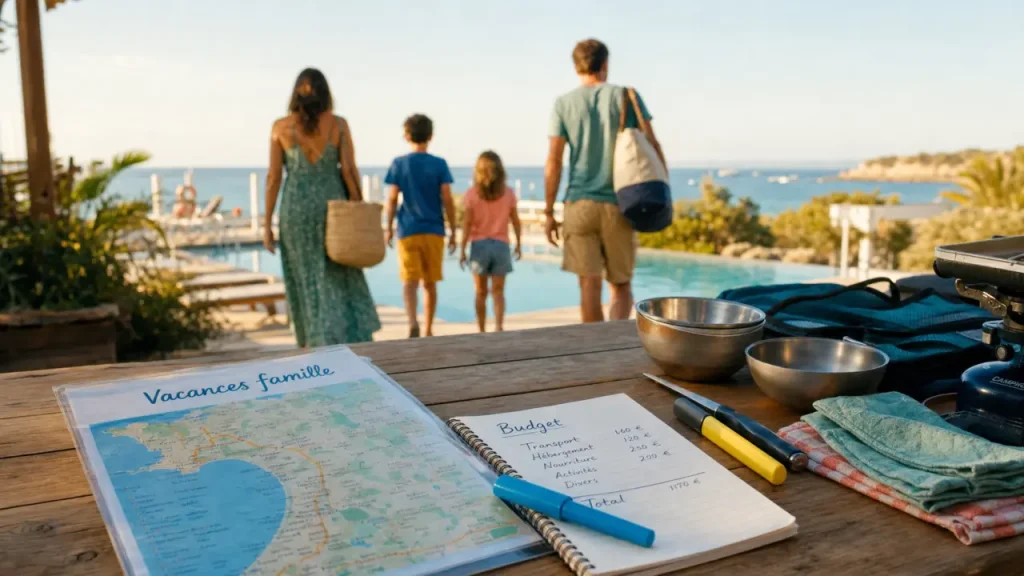 Vacances famille : table et carte choix location, pension complète ou club enfants