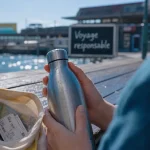 Voyage responsable : les bons réflexes, gourde réutilisable et sac avant le départ, gare