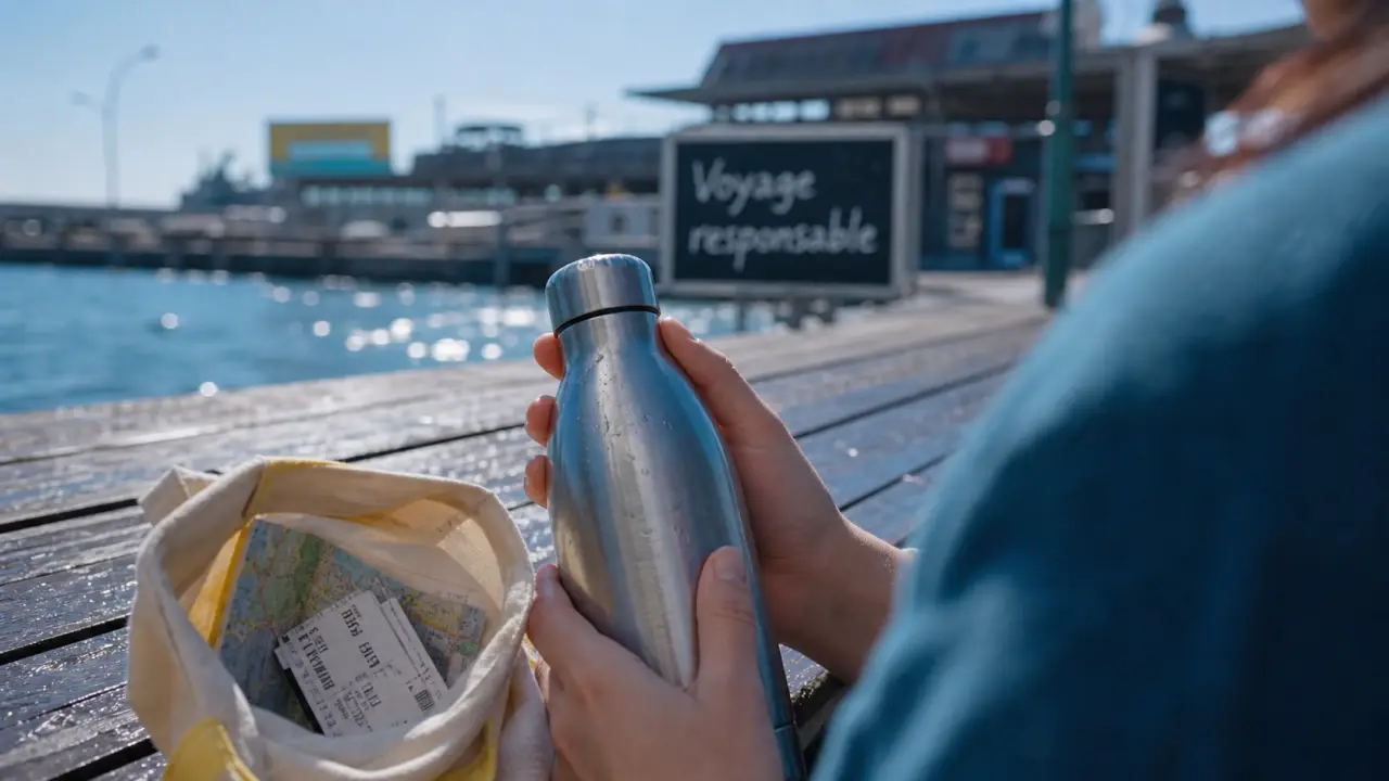Voyage responsable : les bons réflexes, gourde réutilisable et sac avant le départ, gare