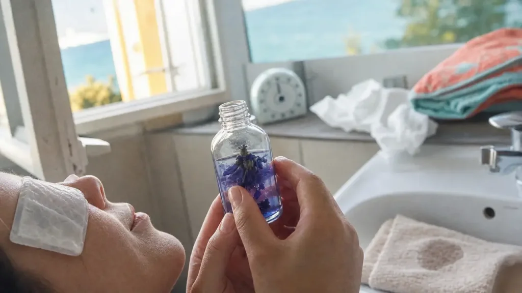 Compresse froide au bleuet pour yeux fatigués, remède de grand-mère