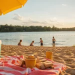 Axo plage à Monampteuil : baignade surveillée, enfants à la plage