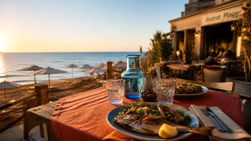 Bistrot plage à Marseille : vue mer, poisson grillé et plage privée