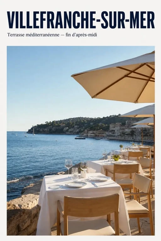 Marinières plage restaurant en bord de mer à Villefranche-sur-Mer