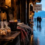 Marche de noel annecy : chalet en bois et vin chaud
