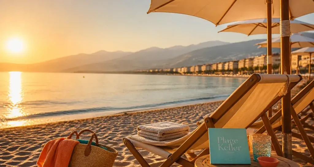 Plage keller au Cap d’Antibes, golden hour au bord de la Méditerranée