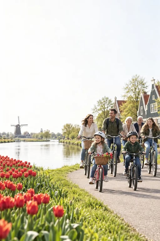 Organiser un séjour familial inoubliable aux Pays-Bas cette année à vélo le long d'un canal