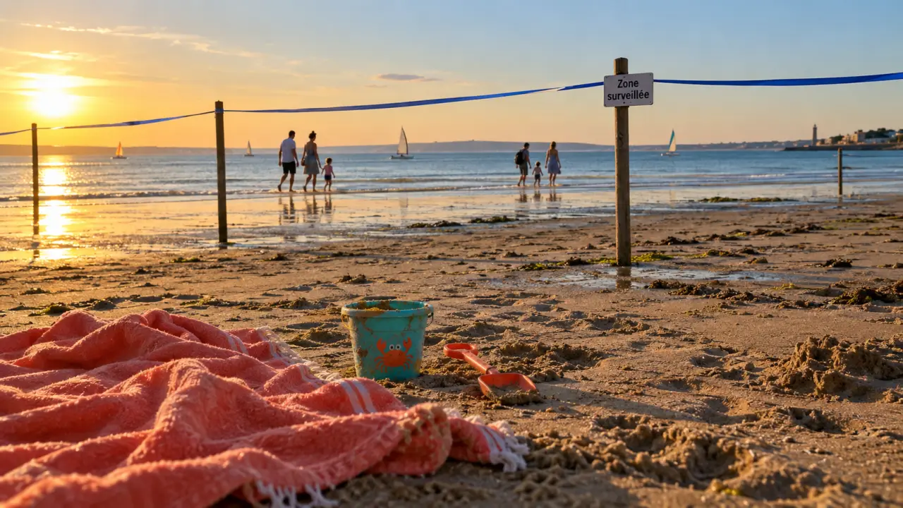 Ouistreham plage : zone balisée pour baignade et règles avant baignade